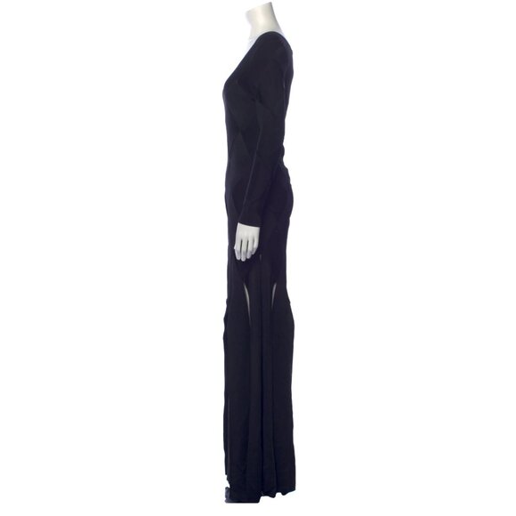 Ladies Black Anatori Long-sleeve Panelled Knit Gown, Size small - Picture 14 of 15